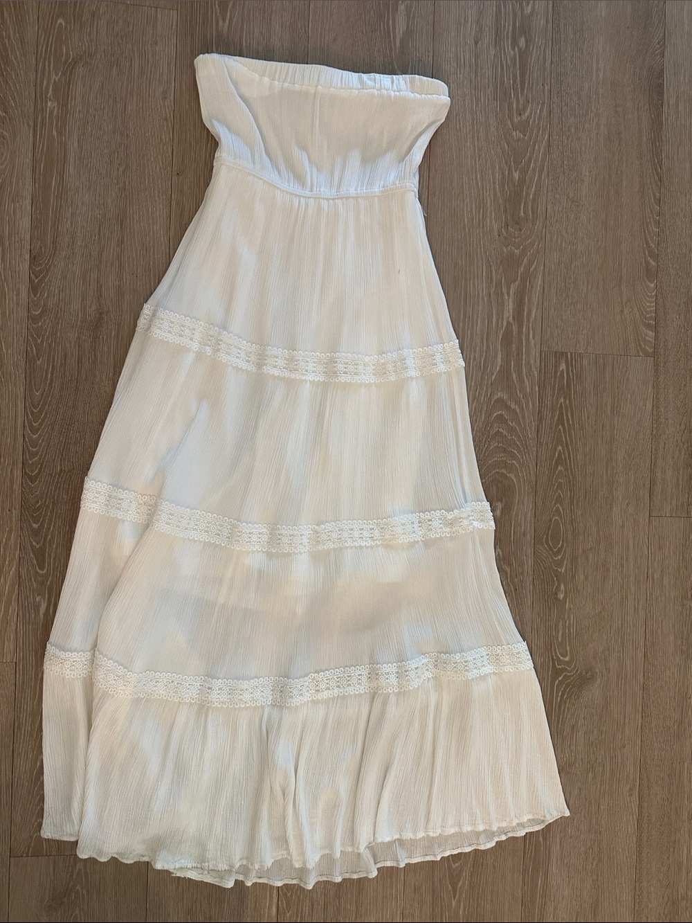 Justify White Strapless Lace-Trim Maxi Skirt - Picture 4 of 6